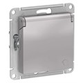 ATLASDESIGN РОЗЕТКА с заземлением со шторками с крышкой, 16А, IP20, механизм, АЛЮМИНИЙ ATN000346 - фото 953