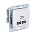 GLOSSA USB РОЗЕТКА тип-C 65Вт высокоскор.заряд. QC, PD, механизм, ПЕРЛАМУТР GSL000627 - фото 9663