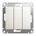 GLOSSA 3-клавишный ВЫКЛЮЧАТЕЛЬ, сх.1+1+1, 10АХ, механизм, ПЕРЛАМУТР GSL000631 - фото 9671