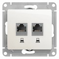 GLOSSA РОЗЕТКА двойная компьютерная RJ45+RJ45 кат. 5e, механизм, ПЕРЛАМУТР GSL000685KK - фото 9797