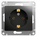 GLOSSA РОЗЕТКА с заземлением без шторок, 16А, механизм, АНТРАЦИТ GSL000743 - фото 9963